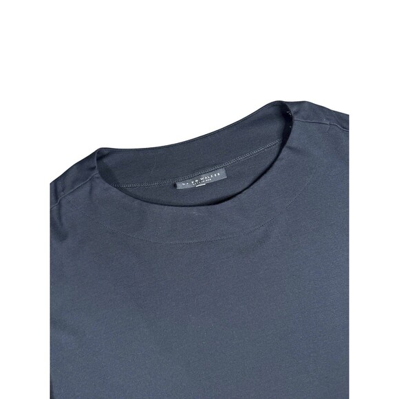 Bryn Walker Black Ponte Knit Back Button Boat Neck Tunic Top XXS Quiet Luxury - Picture 2 of 10